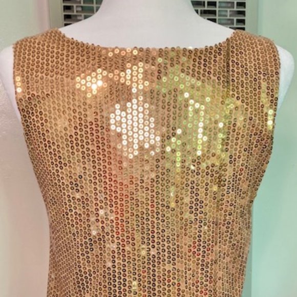 Golden Sequin Sexy Top by TOP MI, Medium Size - Picture 3 of 5